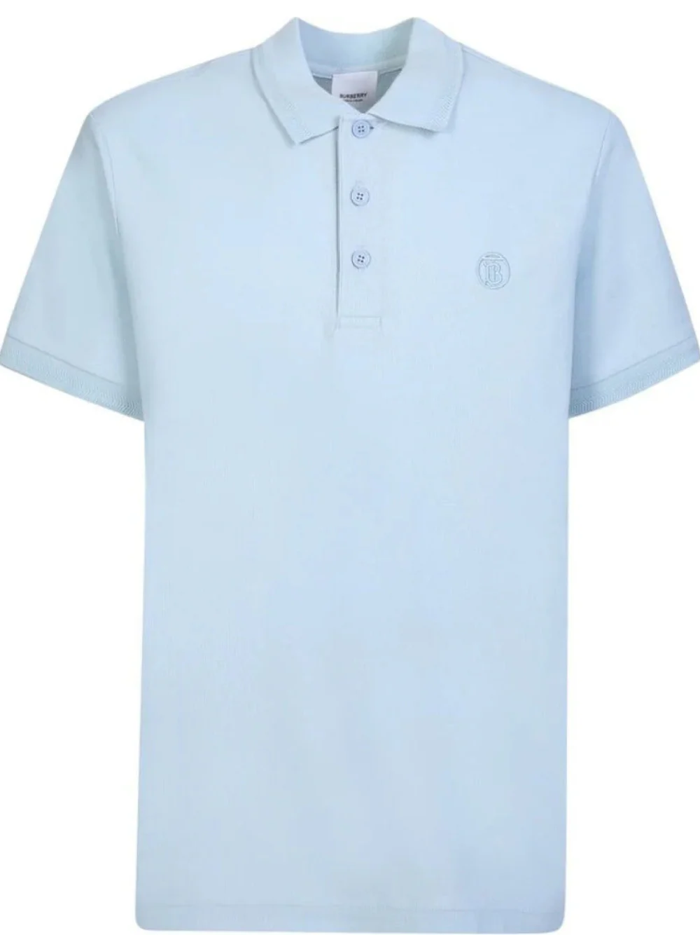 Burberry Branded Circle Logo Eddie Duck Egg Blue Polo Shirt