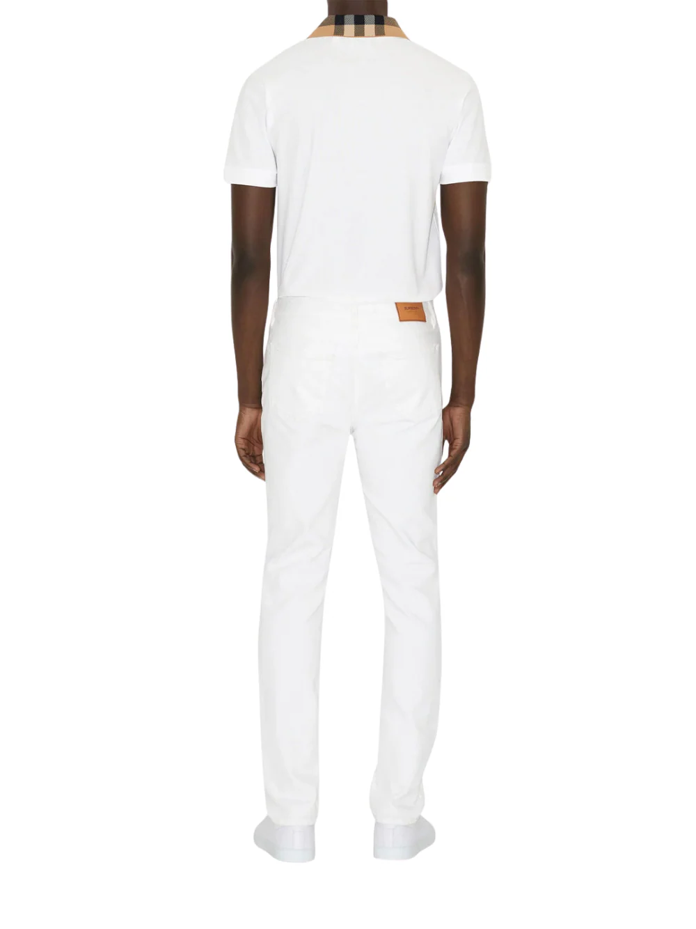 Burberry Vintage Check Print Collar Polo Shirt White - Image 3
