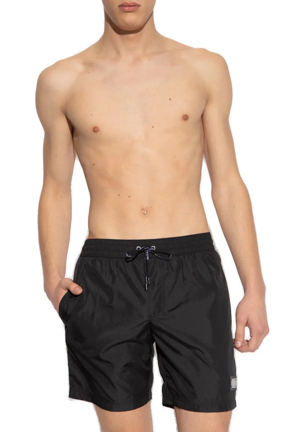 Dolce & Gabbana Plate Drawstring SwimShorts Black - Image 3