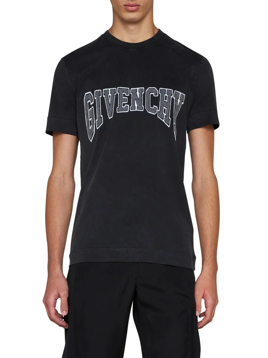 Givenchy Embroidered Logo Patch T Shirt in Grey - Image 2