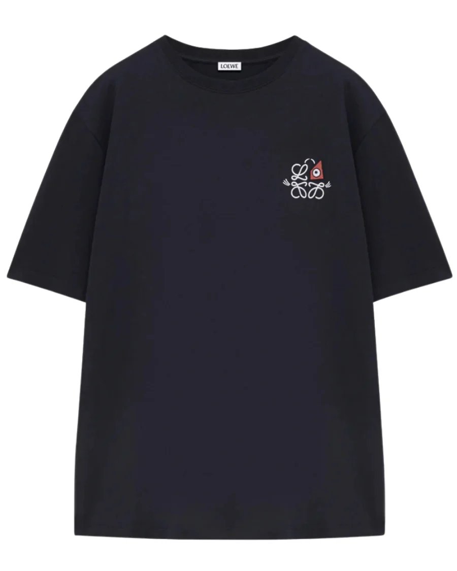 Loewe Cat Eye And Anagram Louis Wain T-Shirt Navy