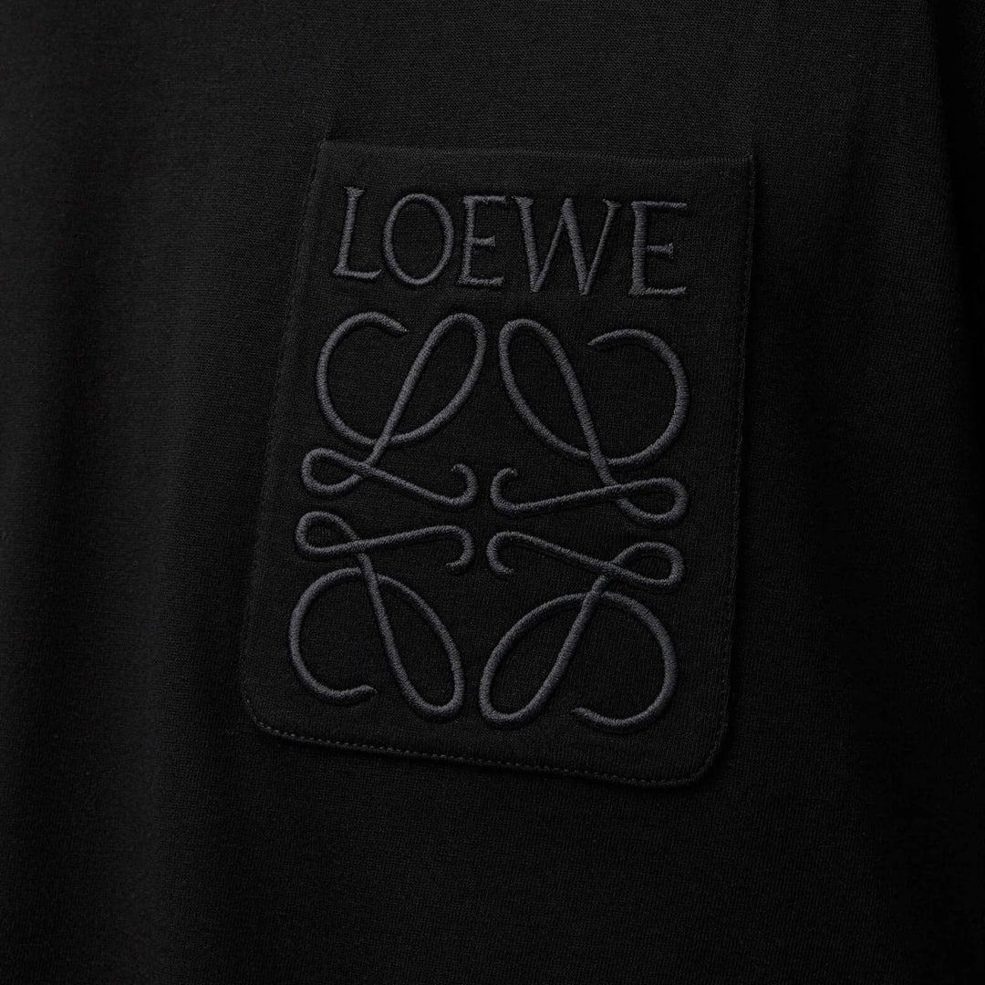 Loewe Relaxed Fit Tonal Pocket Logo T Shirt  Black - Image 2