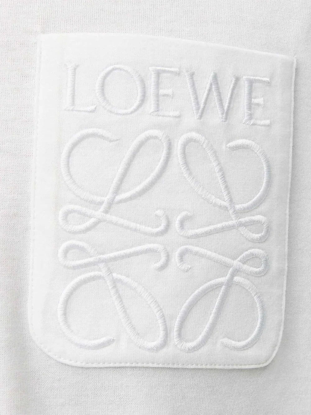 Loewe Relaxed Fit Tonal Pocket Logo T Shirt in White - Image 2