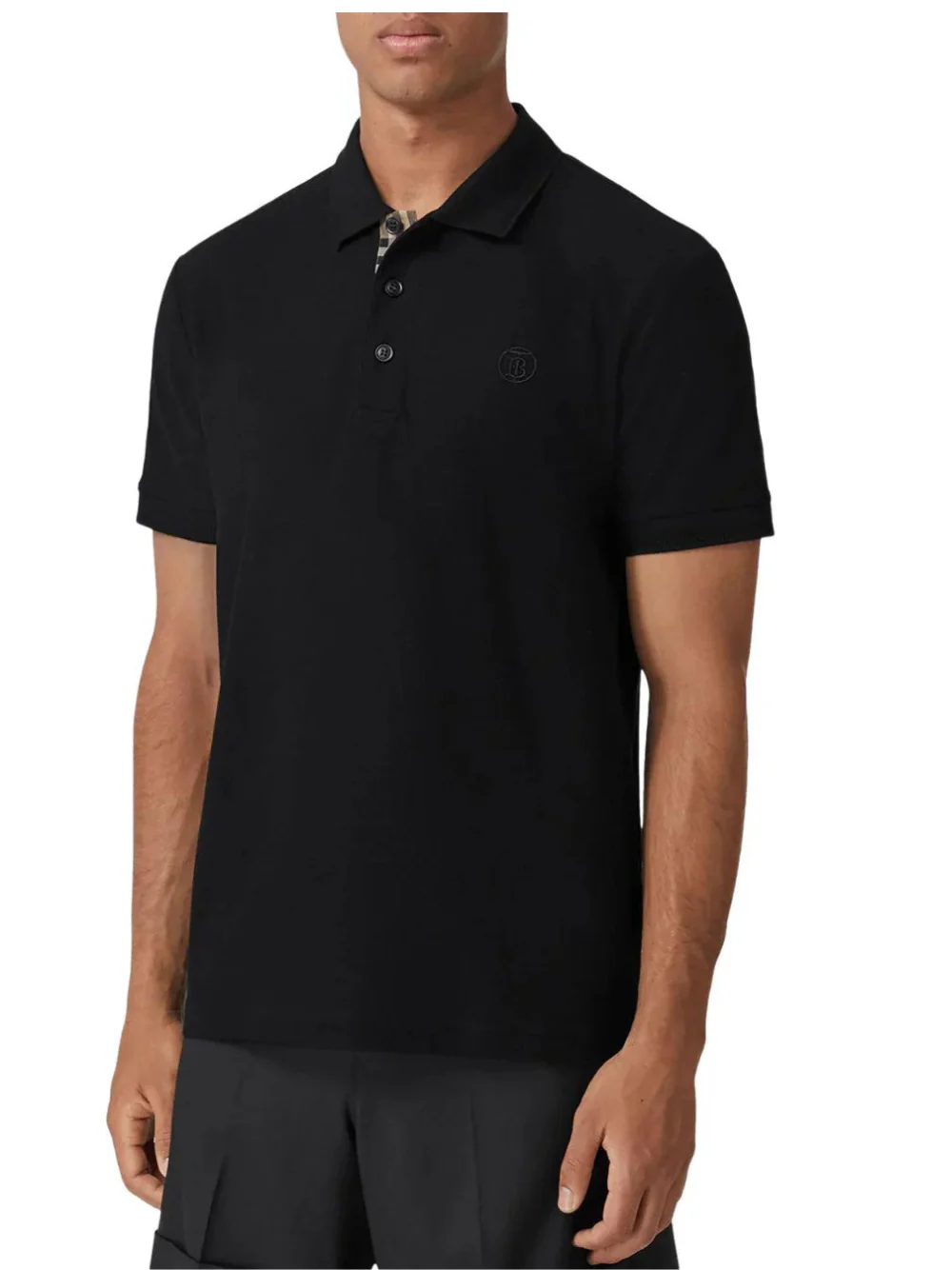 Burberry Branded Circle Logo Polo Shirt Black - Image 3