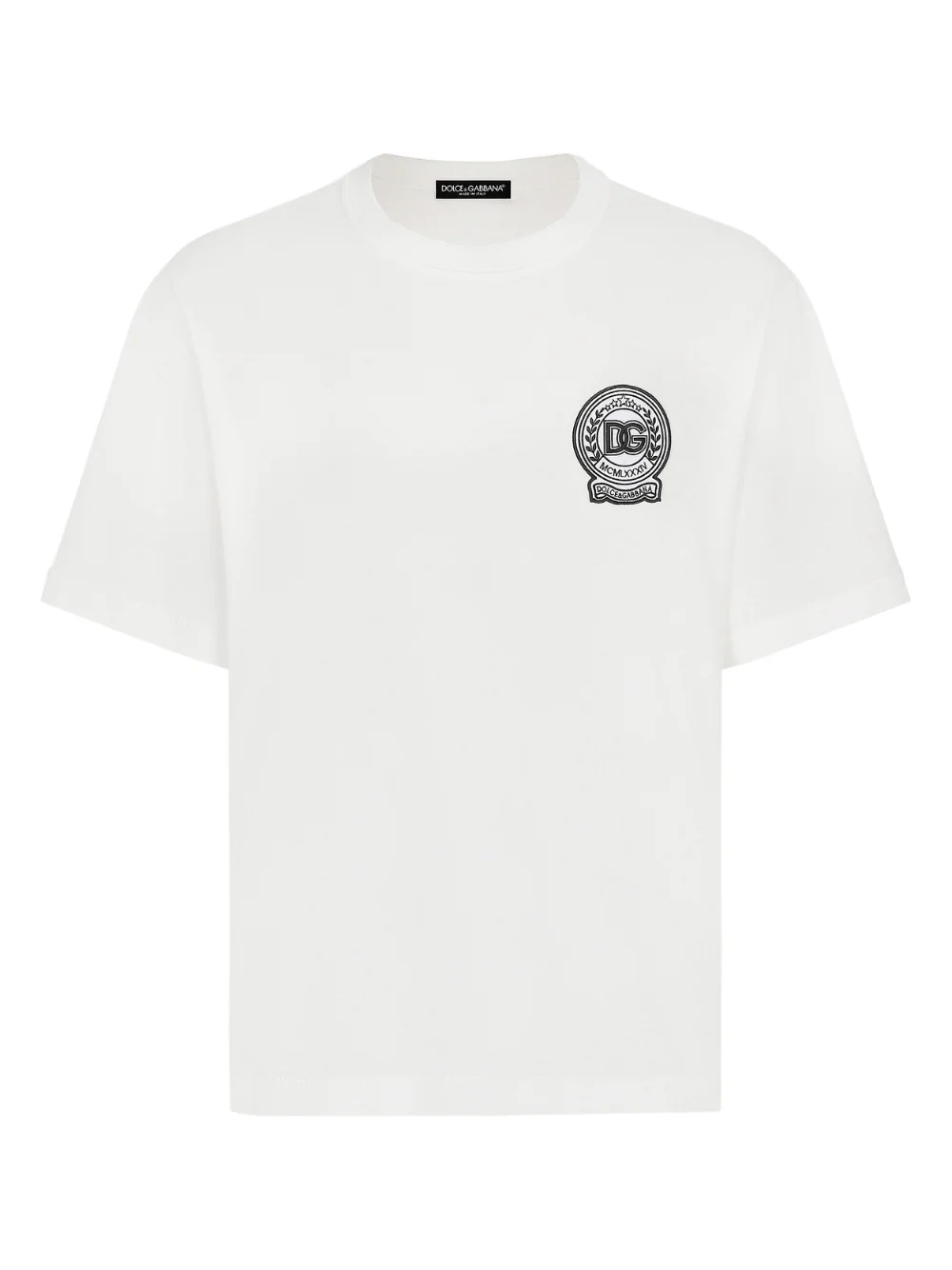 Dolce & Gabbana Cotton Embroidered Logo T Shirt White